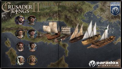 商业共和国的肖像和船只